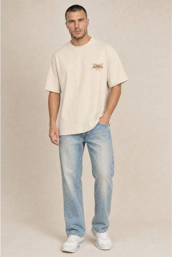Kultivate oversized T-shirt met backprint zand - Foto 3