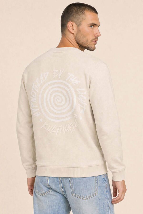 Kultivate regular fit sweater met backprint summer sand - Foto 2