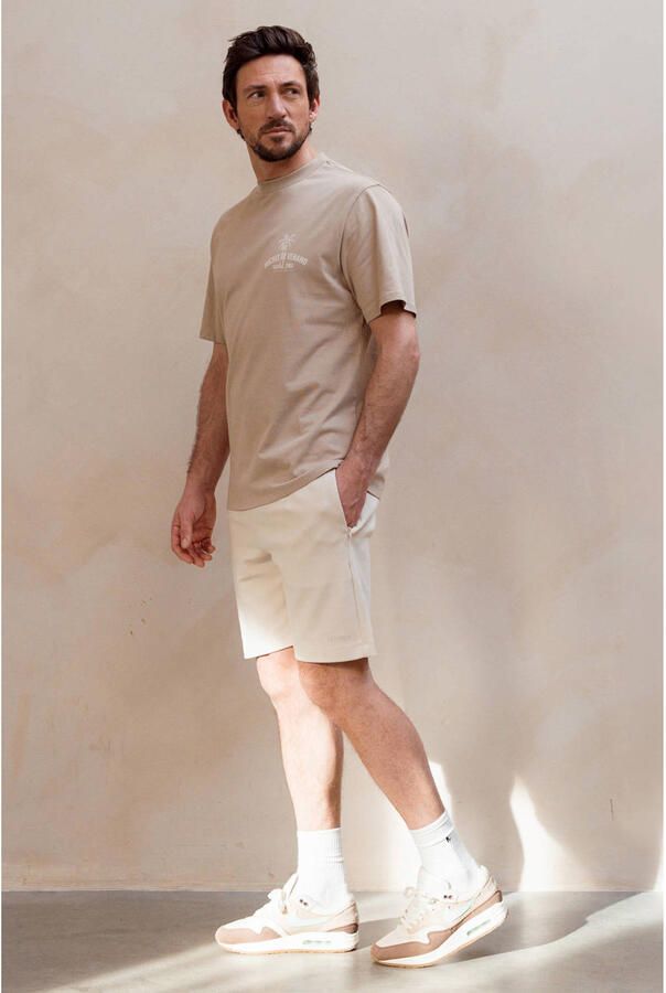 Kultivate regular fit T-shirt met backprint beige - Foto 2