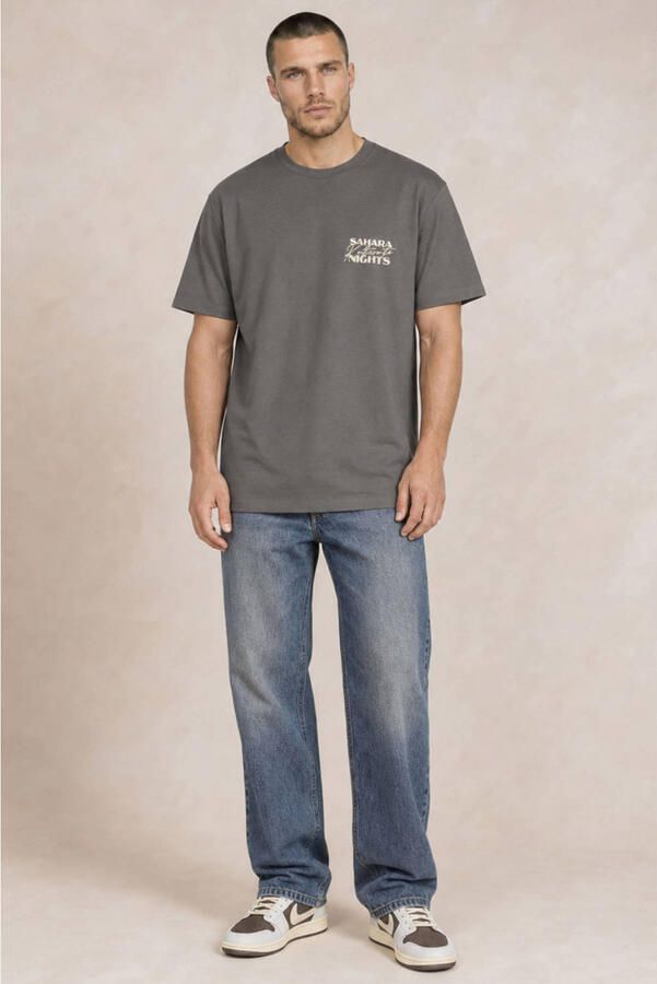 Kultivate regular fit T-shirt met backprint donkergrijs - Foto 3