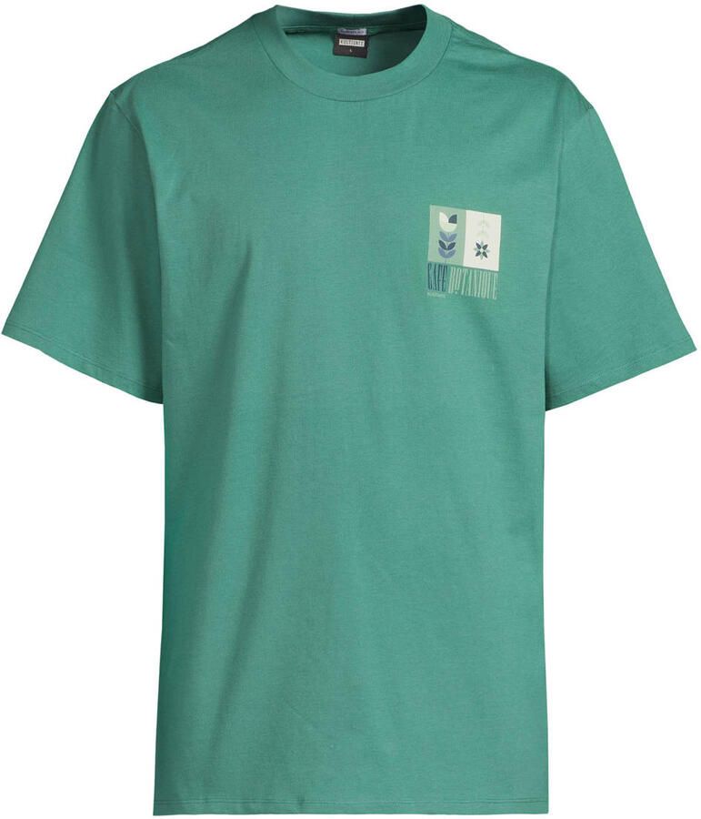Kultivate regular fit T-shirt met backprint groen