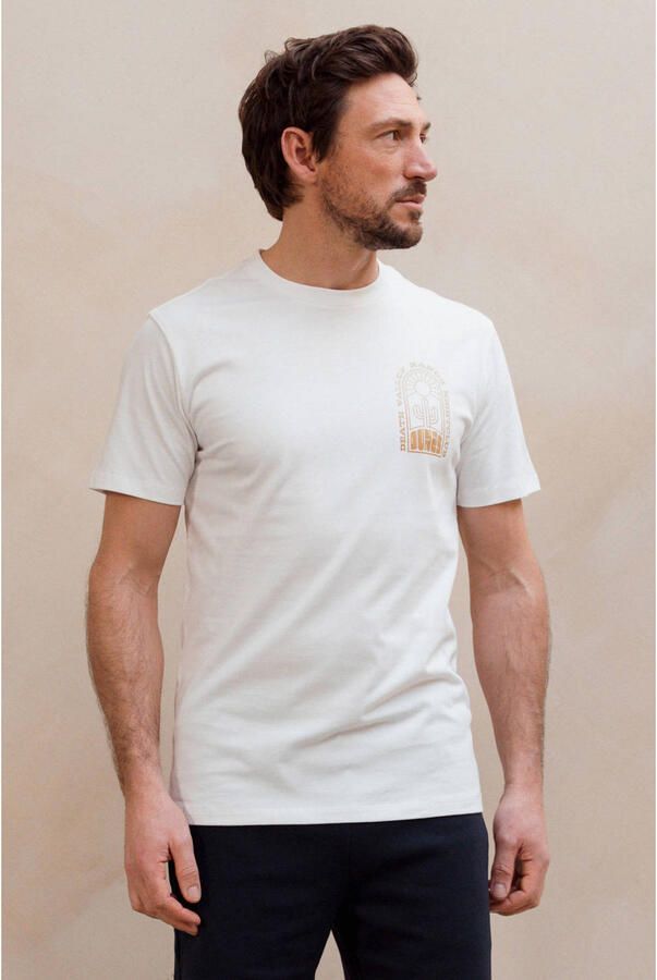 Kultivate regular fit T-shirt met backprint wit