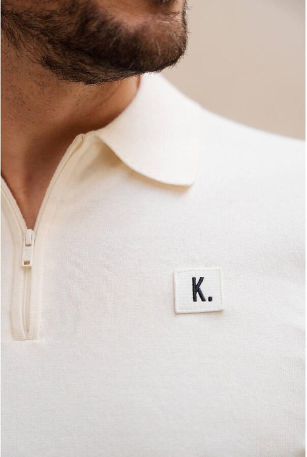 Kultivate regular polo fijn gebreid ecru - Foto 3