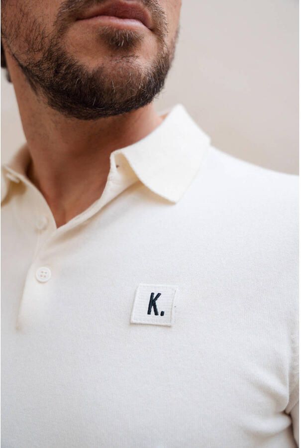 Kultivate regular polo fijn gebreid ecru - Foto 3
