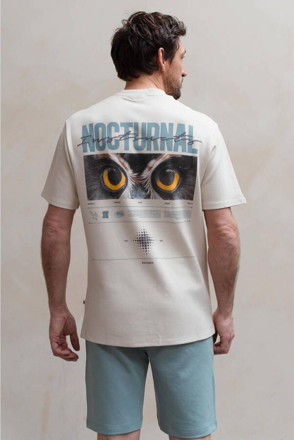 Kultivate regular T-shirt met backprint beige - Foto 3