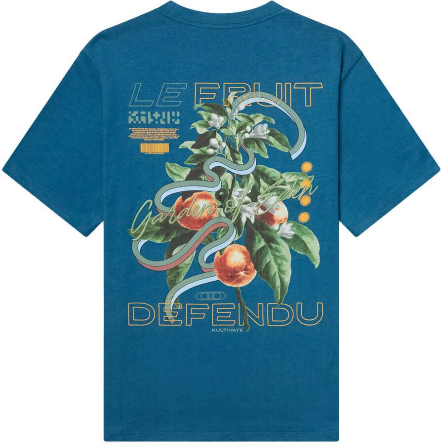 Kultivate regular T-shirt met backprint blauw - Foto 2