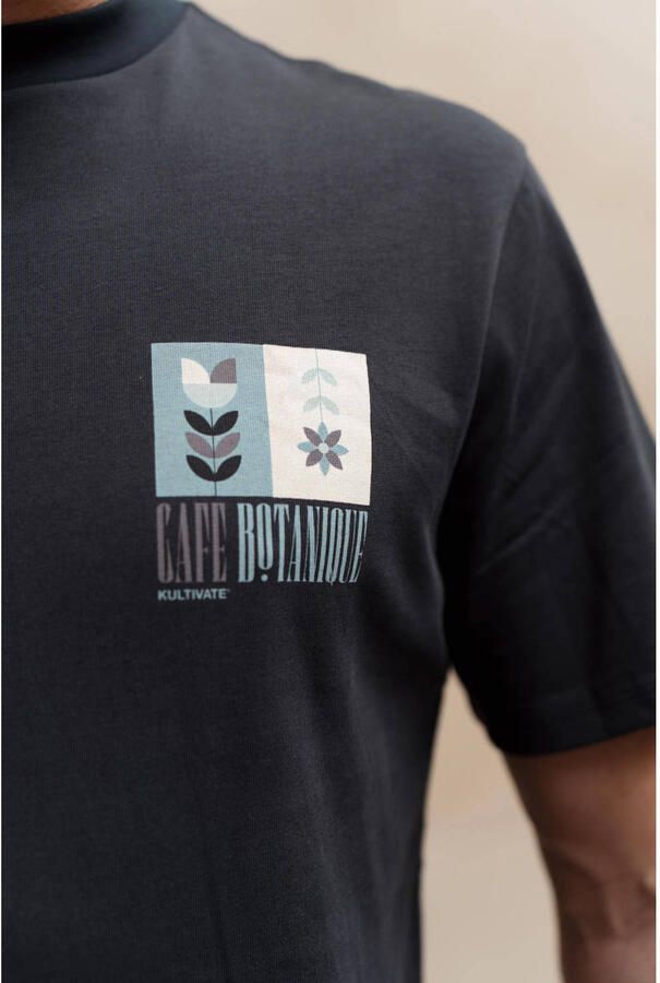 Kultivate regular T-shirt met backprint donkerblauw - Foto 2