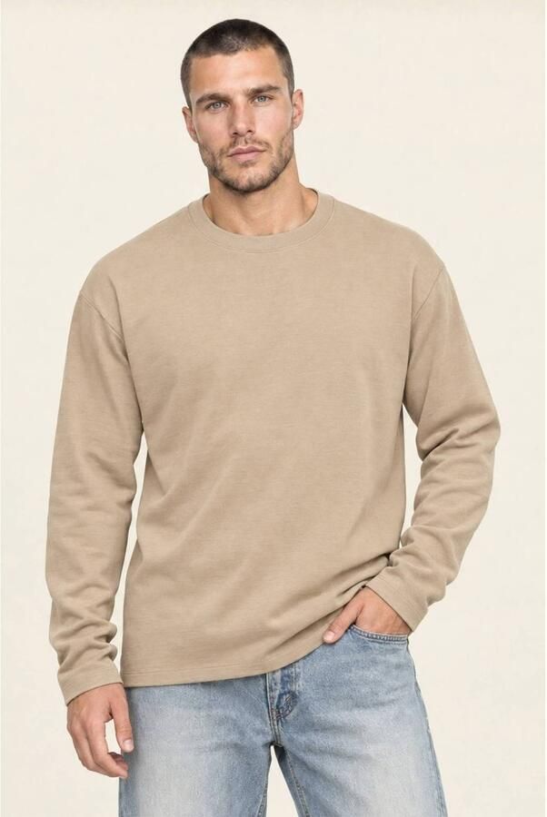 Kultivate relaxed fit longsleeve camel