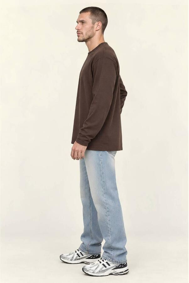 Kultivate relaxed fit longsleeve donkerbruin - Foto 2