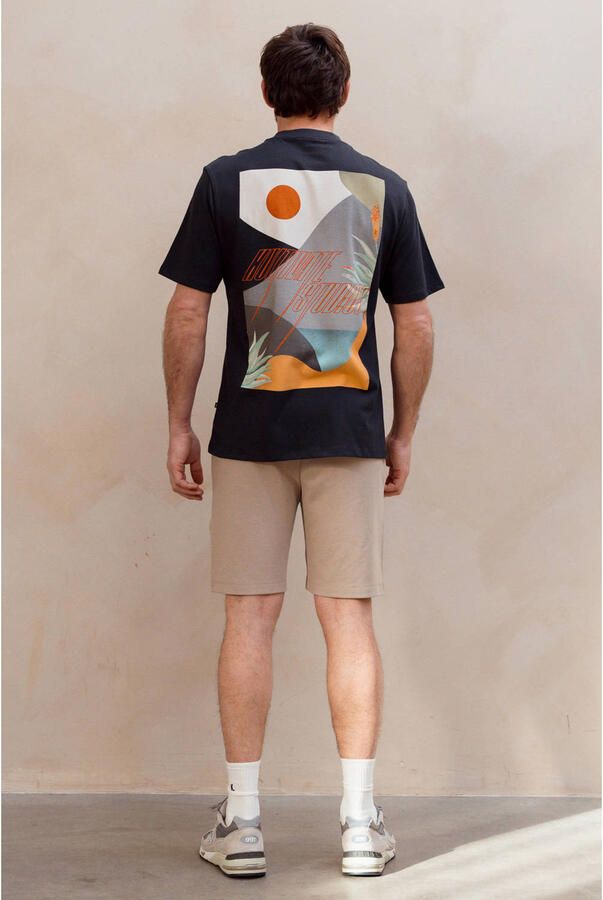 Kultivate relaxed fit T-shirt met backprint donkerblauw - Foto 2