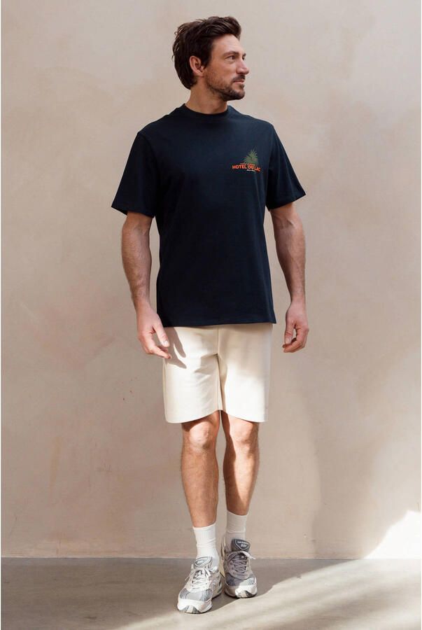 Kultivate relaxed fit T-shirt met backprint donkerblauw - Foto 3