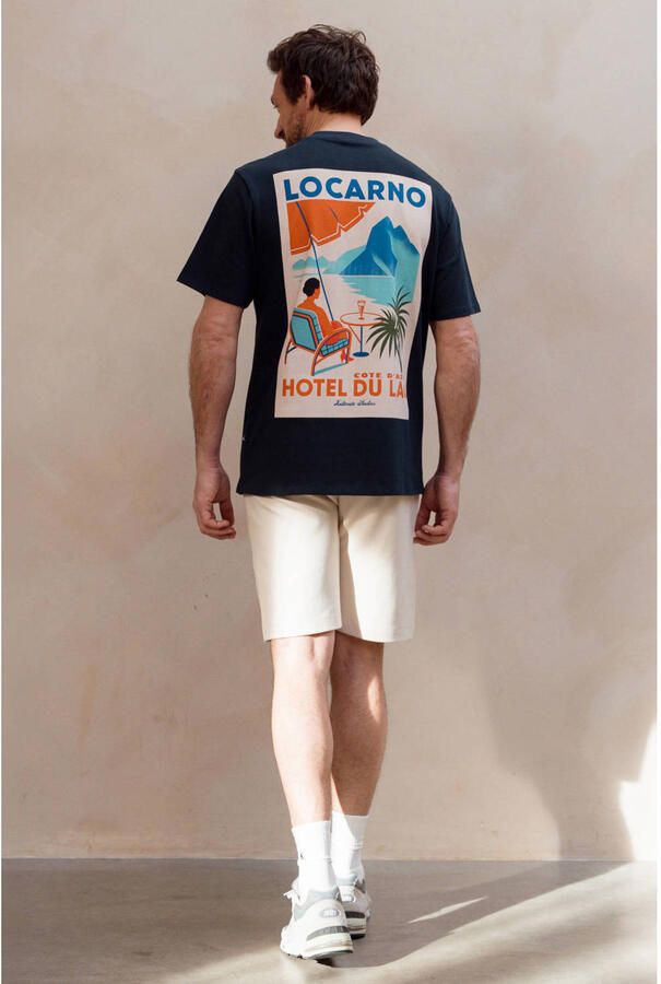 Kultivate relaxed fit T-shirt met backprint donkerblauw - Foto 2