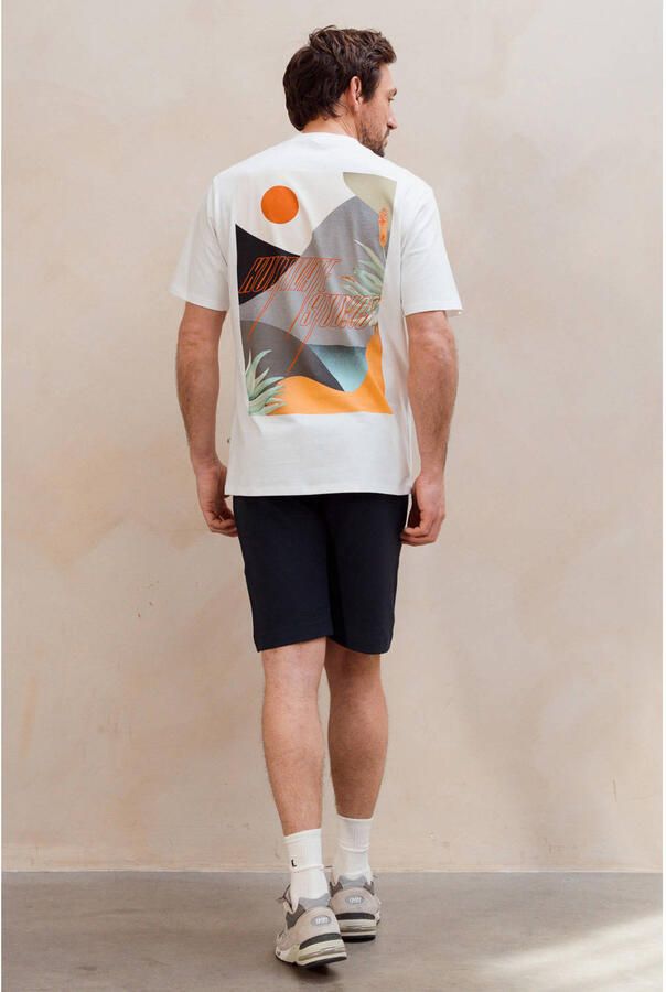 Kultivate relaxed fit T-shirt met backprint wit - Foto 2