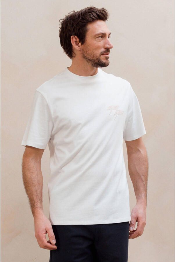 Kultivate relaxed fit T-shirt met backprint wit