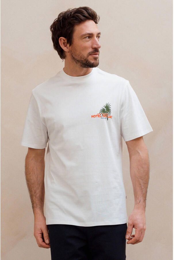 Kultivate relaxed fit T-shirt met backprint wit