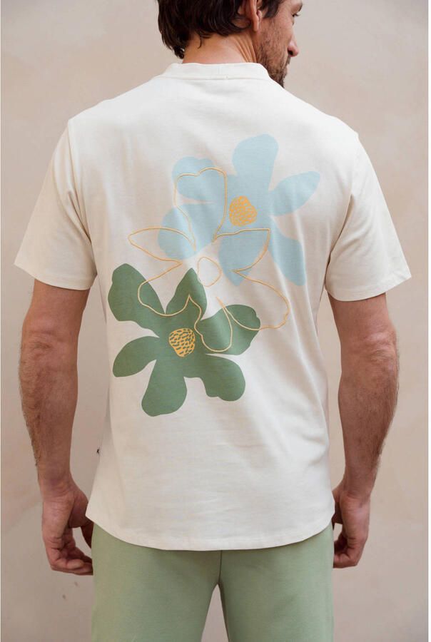 Kultivate relaxed gebloemd T-shirt met backprint ecru - Foto 2