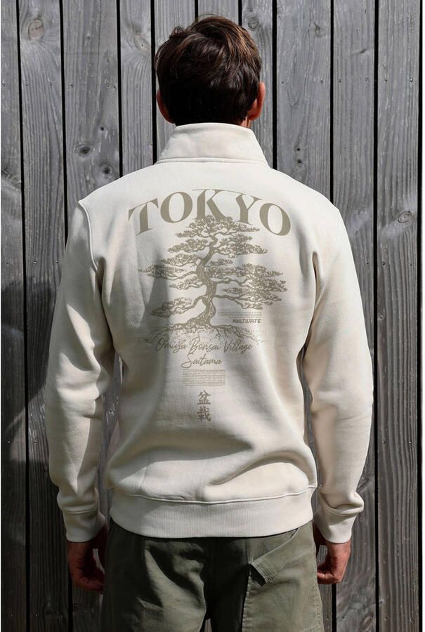 Kultivate sweater met backprint beige - Foto 2