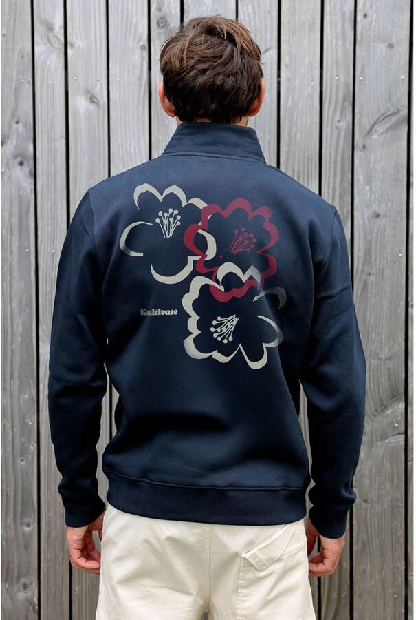 Kultivate sweater met backprint donkerblauw - Foto 2