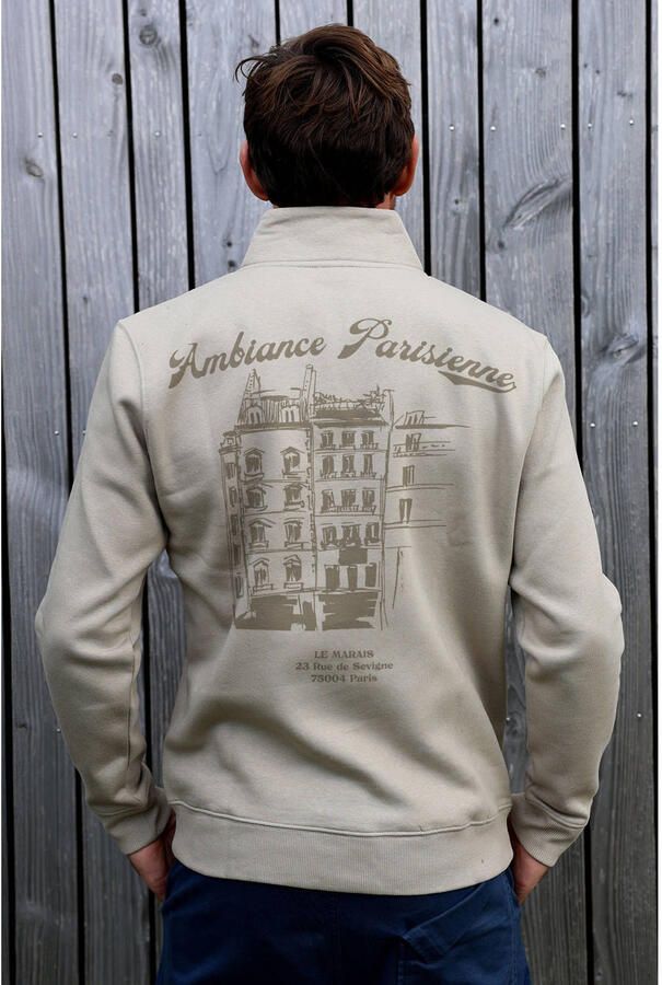 Kultivate sweater met backprint taupe - Foto 2