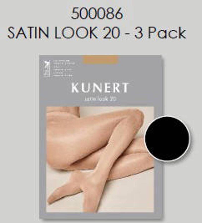 Kunert panty Satin Look 20 denier zwart (set van 3) - Foto 2