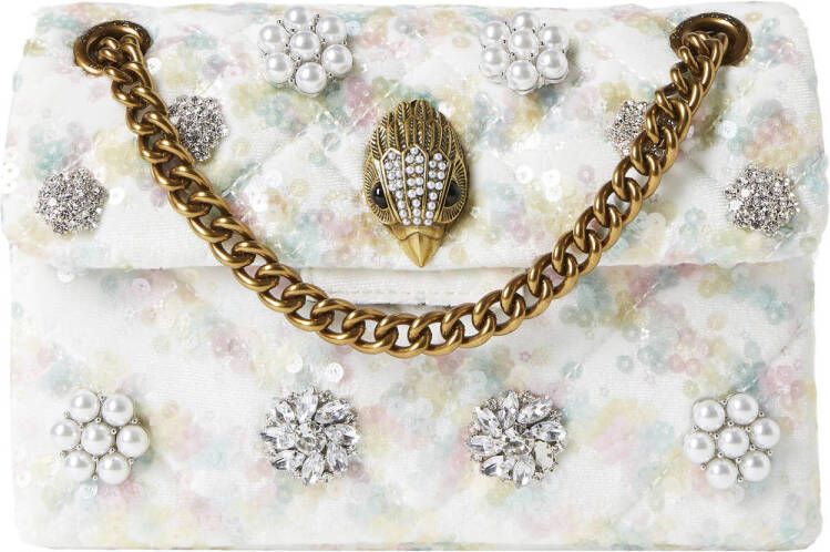 Kurt Geiger crossbody tas Fabric Mini Kensington met parels wit