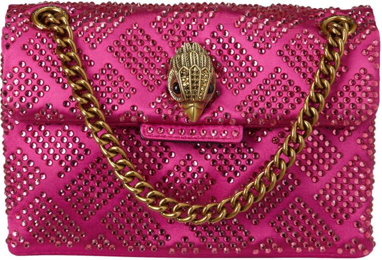 Kurt Geiger crossbody tas Kensington Mini met strass fuchsia