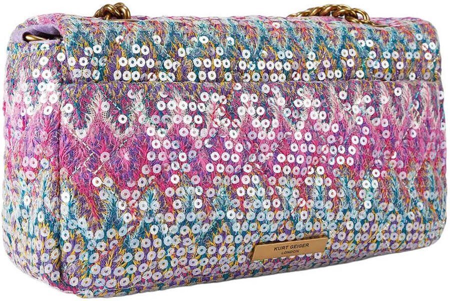 Kurt Geiger crossbody tas Pimlico met pailletten paars - Foto 3