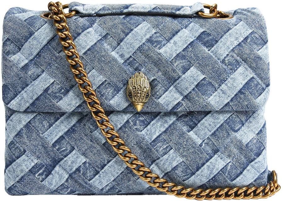 Kurt Geiger denim crossbody tas Kensington Large blauw - Foto 3