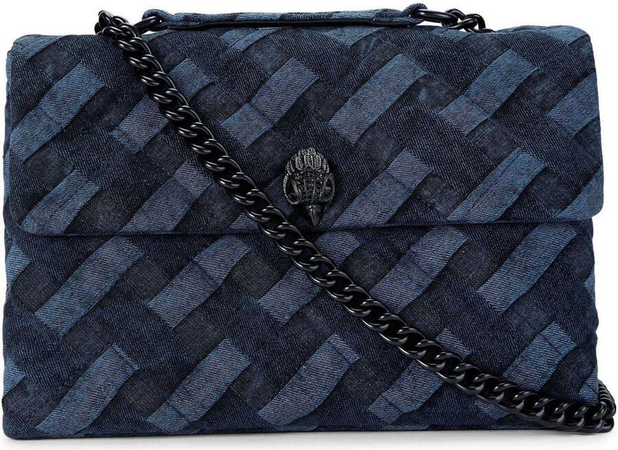 Kurt Geiger Blauwe Zachte Schoudertas Elegante Charme Blue Dames