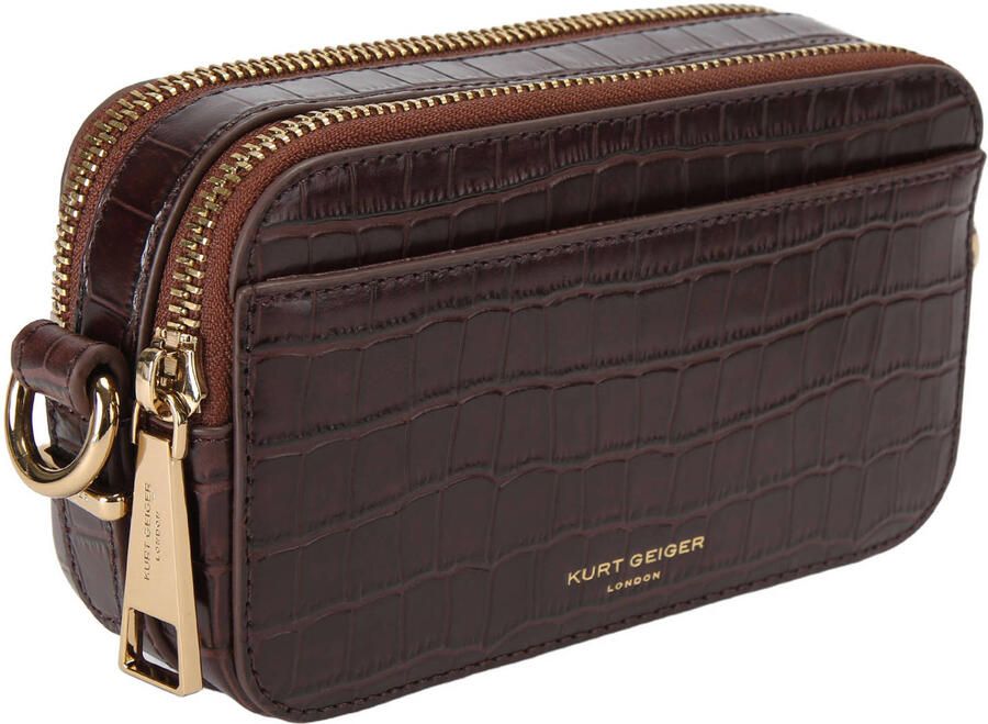 Kurt Geiger leren crossbody tas Kensington donkerbruin - Foto 2