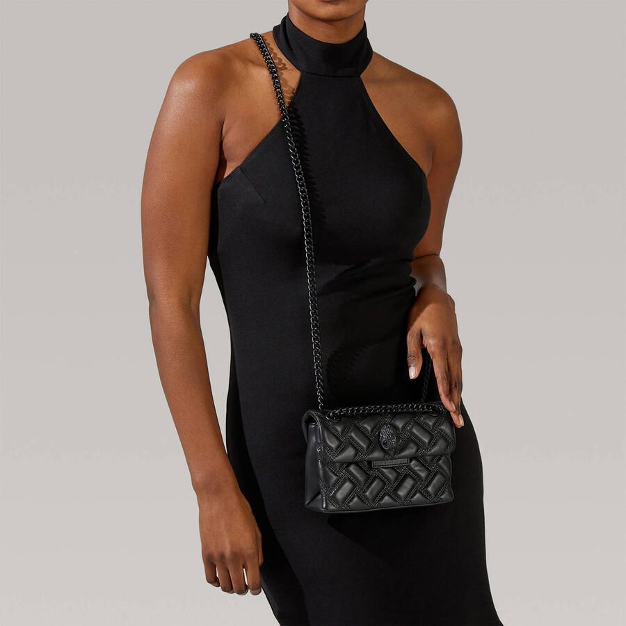 Kurt Geiger Zwarte Leren Mini Kensington Schoudertas Black Dames - Foto 3
