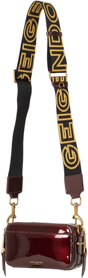 Kurt Geiger leren crossbody tas Shoreditch bordeauxrood