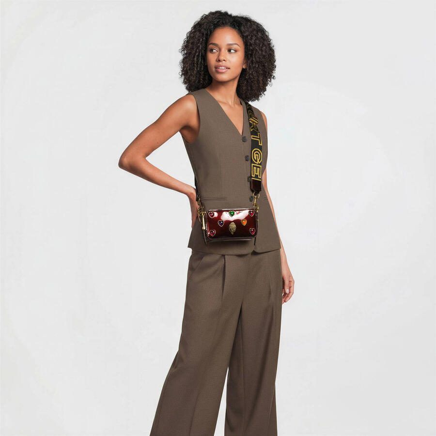 Kurt Geiger leren crossbody tas Shoreditch bordeauxrood - Foto 2