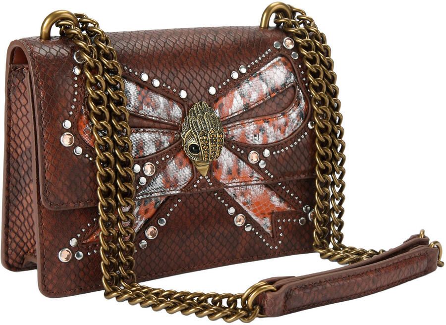 Kurt Geiger leren crossbody tas Shoreditch met slangenprint donkerbruin - Foto 2