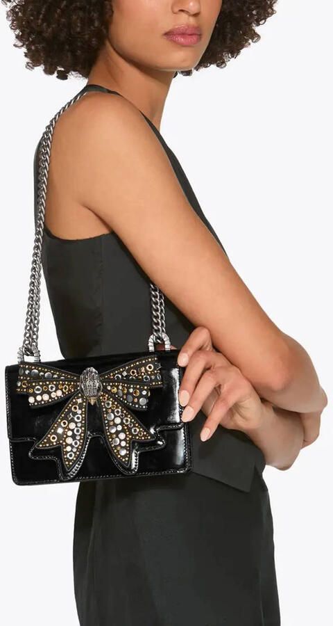 Kurt Geiger leren crossbody tas Shoreditch met strass zwart - Foto 2