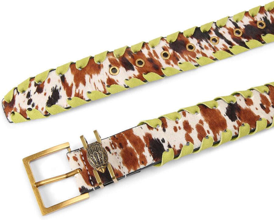 Kurt Geiger leren riem met koeienprint Shoreditch ecru - Foto 2