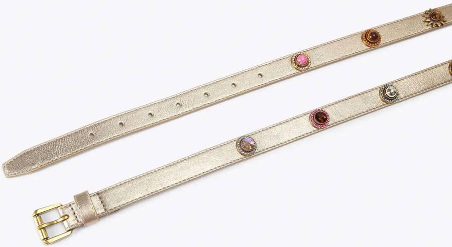Kurt Geiger leren riem Octavia goudkleurig - Foto 3