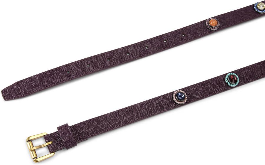 Kurt Geiger leren riem Octavia met sierstenen donkerpaars