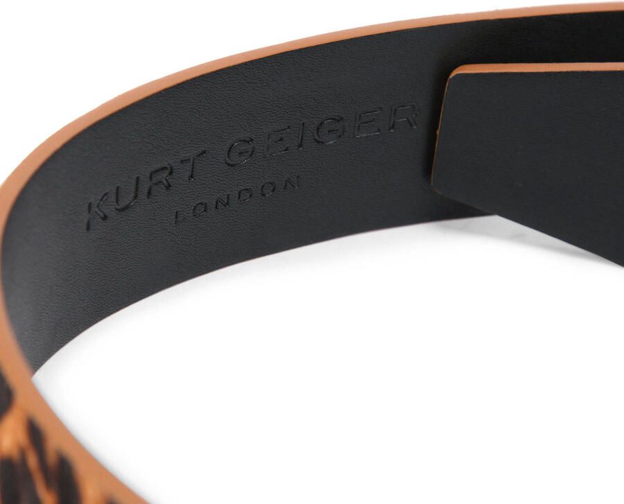 Kurt Geiger leren riem Shoreditch met panterprint bruin - Foto 2