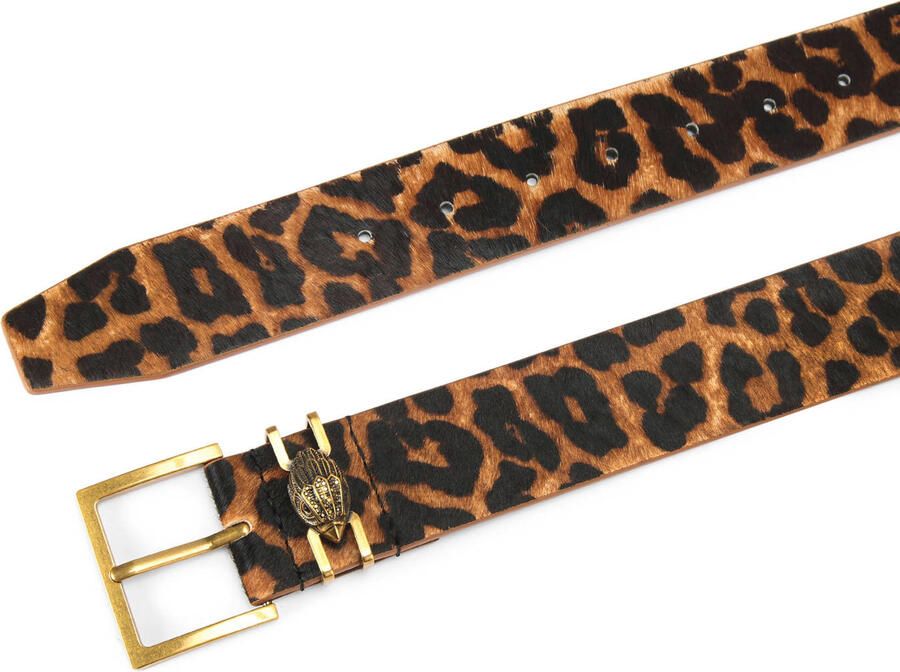 Kurt Geiger leren riem Shoreditch met panterprint bruin - Foto 3