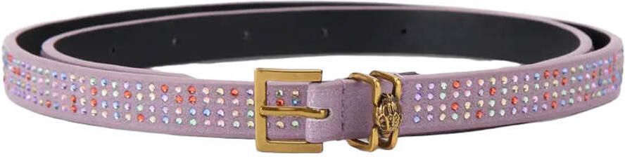 Kurt Geiger leren riem Shoreditch met strass lila