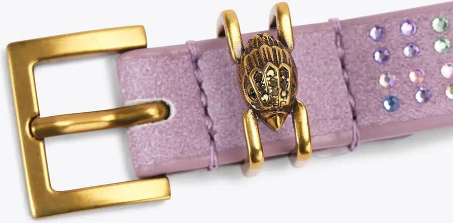 Kurt Geiger leren riem Shoreditch met strass lila - Foto 3