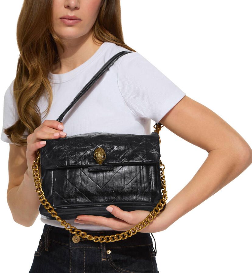 Kurt Geiger leren schoudertas Celia zwart