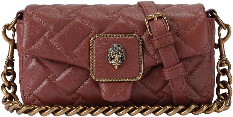 Kurt Geiger leren schoudertas Mini Pimlico roodbruin