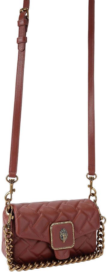 Kurt Geiger leren schoudertas Mini Pimlico roodbruin - Foto 3