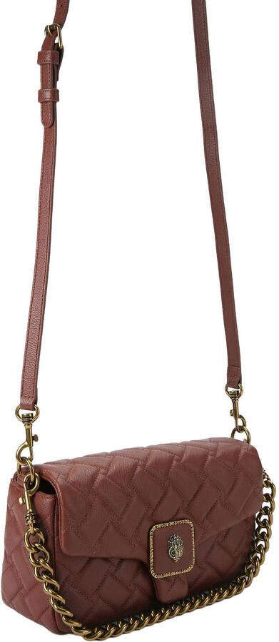 Kurt Geiger leren schoudertas Pimlico roodbruin - Foto 3