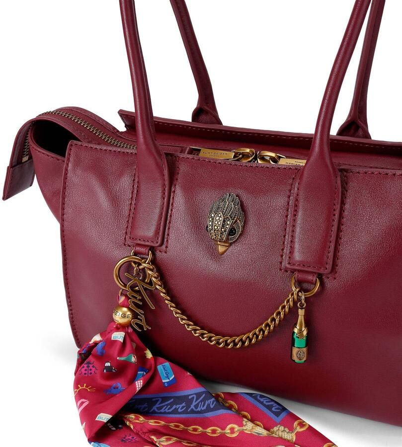 Kurt Geiger leren schoudertas Sloane bordeauxrood - Foto 3