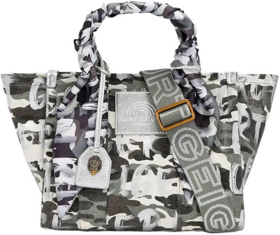 Kurt Geiger mini shopper Small Southbank met camouflageprint kaki