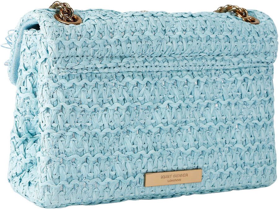 Kurt Geiger raffia crossbody tas Mini Kensington met sierstenen lichtblauw - Foto 2
