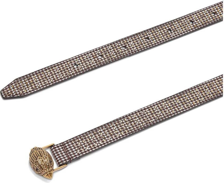 Kurt Geiger riem Eagle met studs en pied-de-poule print zwart wit - Foto 2
